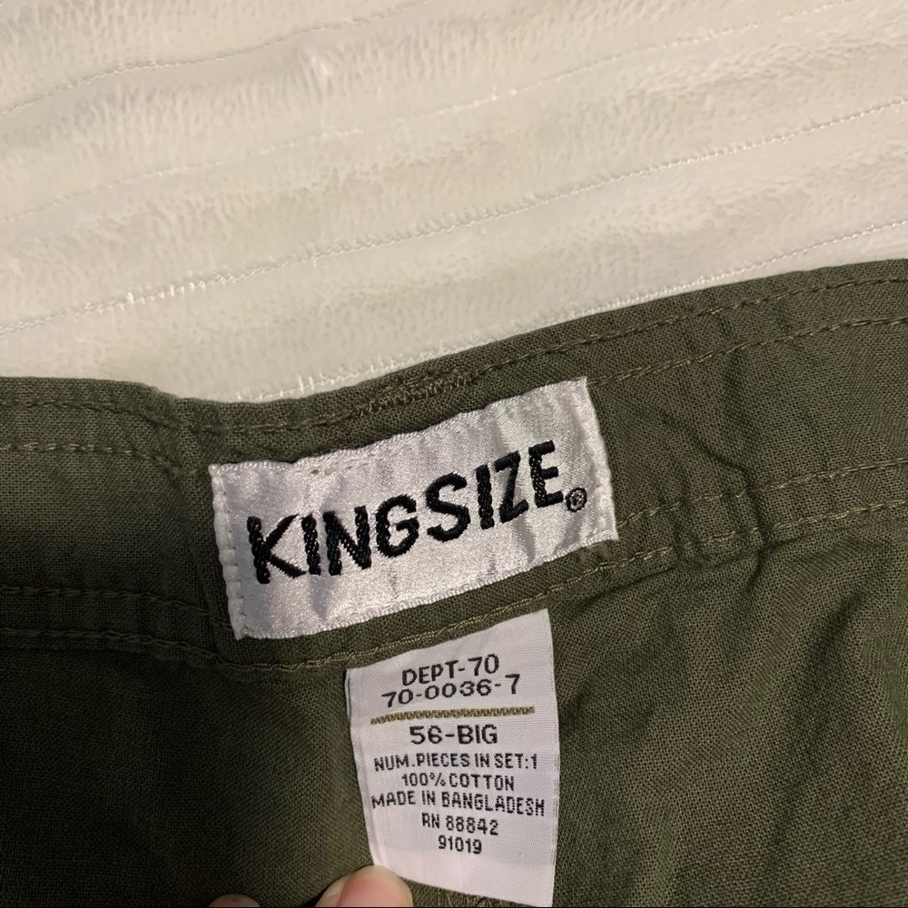 Men’s 56 BIG King Size Army Olive Green Cotton Cargo Shorts 12” Inseam EXC - Picture 8 of 10